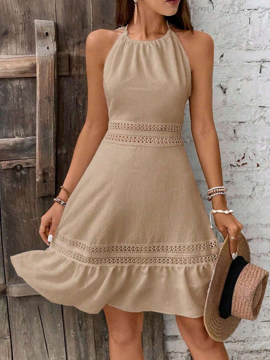 Robe dos nu à ourlet asymétrique