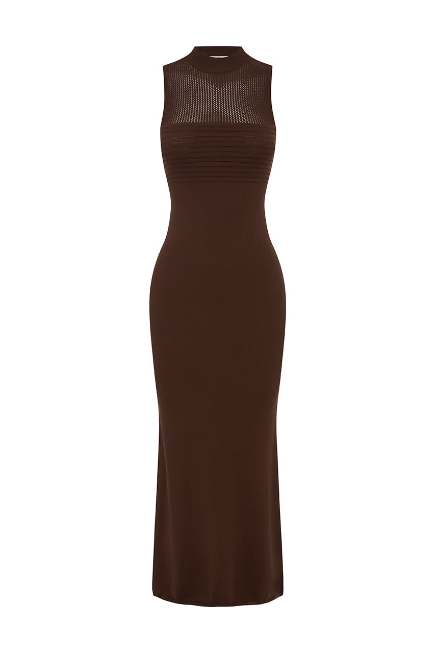 ROBE MAXI COSTA - CHOCOLAT