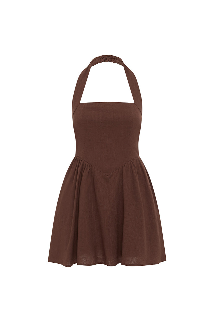 ROBE MINI SOLARA - CHOCOLAT